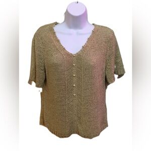 TanJay Metallic Knit Top